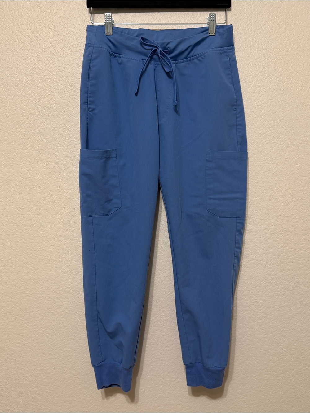 🦋 Mandala| EUC Women’s Blue Scrub Jogger Pants Size Small Cargo Stretch Medical - Picture 3 of 9